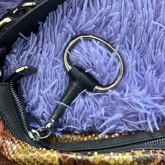 Gucci Python snake skin and leather handle bag with changeable strap - Picture 3 of 16